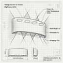 2405 WW Wall Lamp-3000K-IP54-(2 Years Warranty)-Product dimensions-Mr Smart Lighting Company