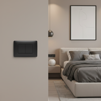 2 Lever 1 Way Switch - Black.