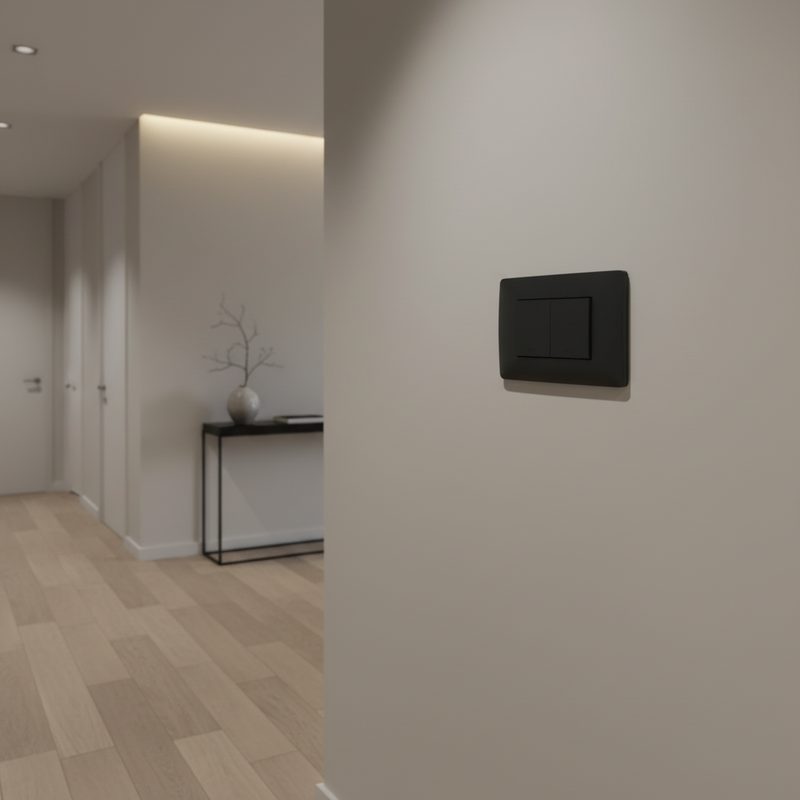 2 Lever 1 Way Switch - Black.