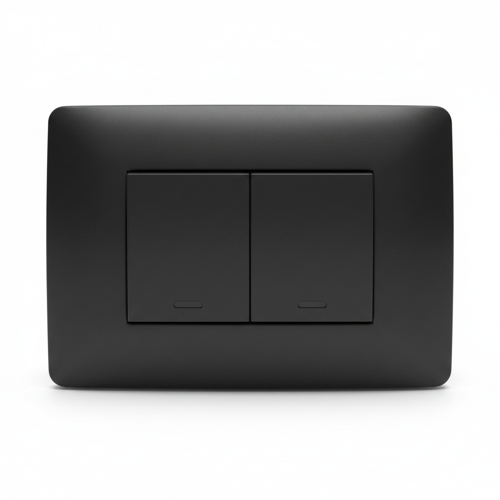 2 Lever 1 Way Switch - Black.