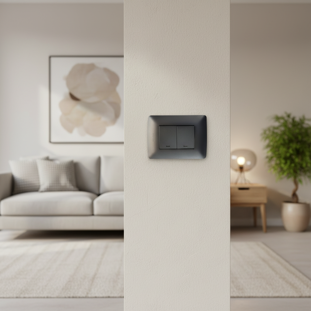 2 Lever 1 Way Switch - Silver.