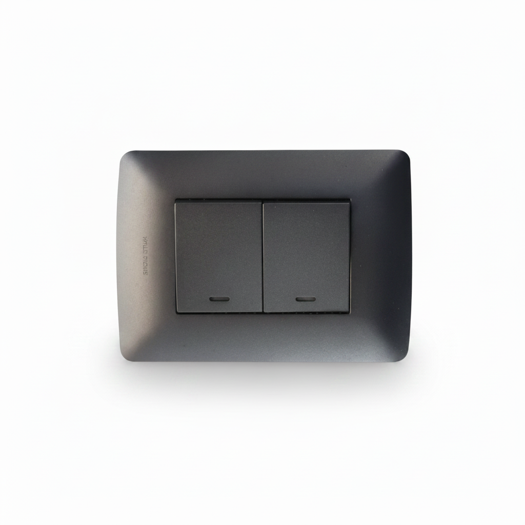 2 Lever 1 Way Switch - Silver.