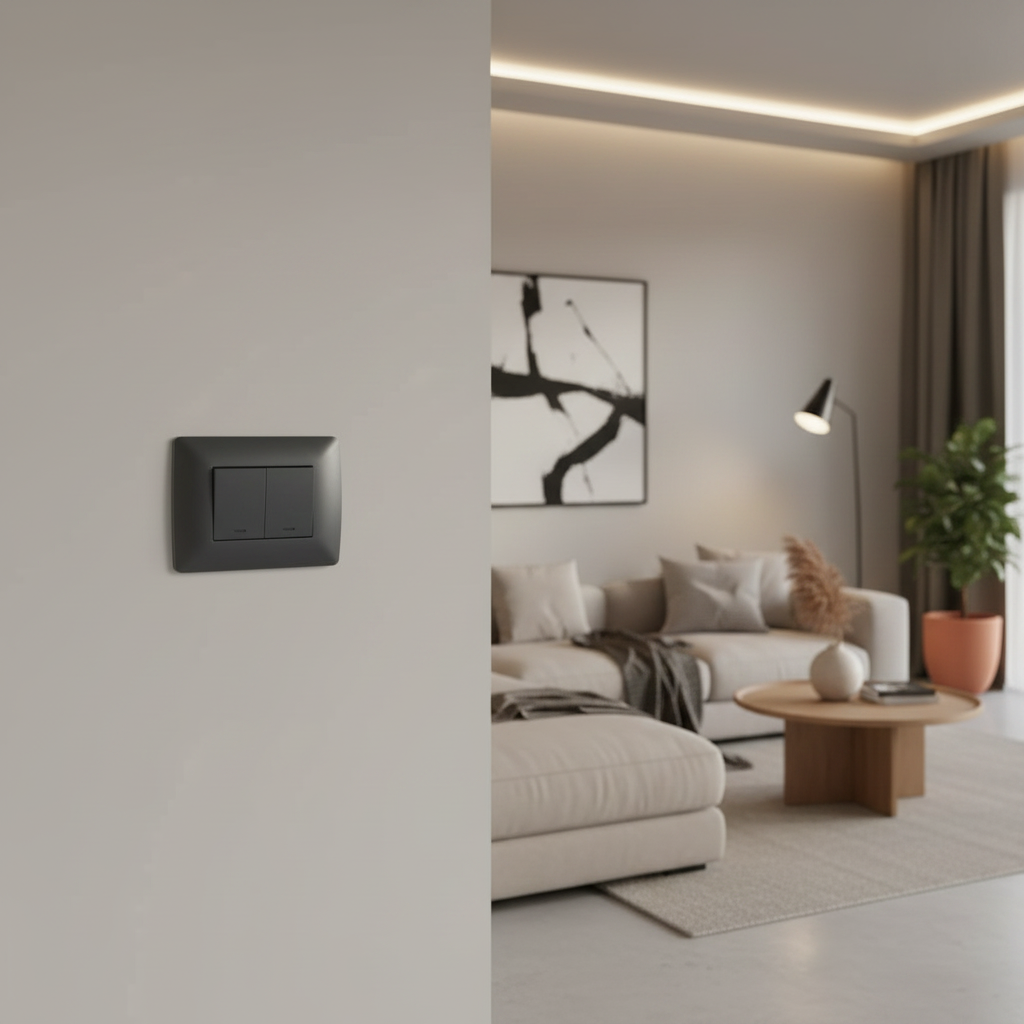 2 Lever 1 Way Switch - Silver.