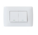 2 Lever 1 Way Switch White 2x4 electrical wall switch for home and commercial lighting control by Mr Smart Lighting Company South Africa.