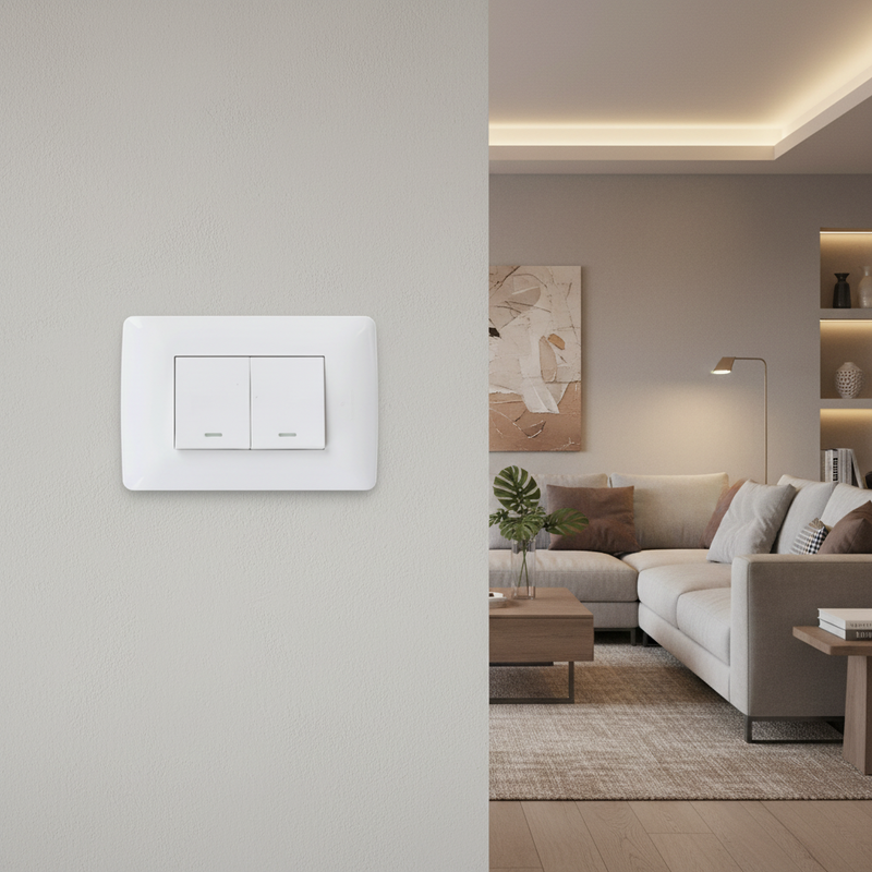 2 Lever 1 Way Switch - White.