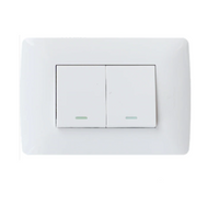 2 Lever 1 Way Switch White 2x4 electrical wall switch for home and commercial lighting control by Mr Smart Lighting Company South Africa.