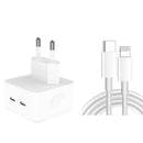 50W Dual USB-C +C Power Adapter with USB-C to Lightning Cable.