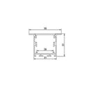 35mm x 35mm 3M Recessed Aluminum Channel for LED Strip Lights.