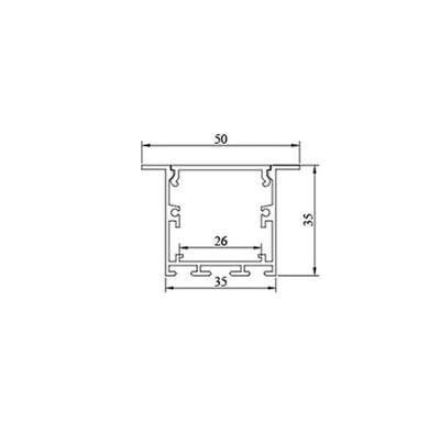 35mm x 35mm 3M Recessed Aluminum Channel for LED Strip Lights.