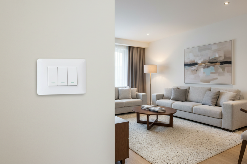 3 Lever 1 Way Switch - White.