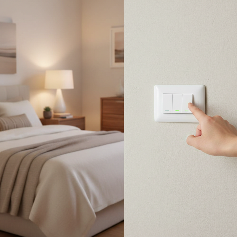 3 Lever 1 Way Switch - White.