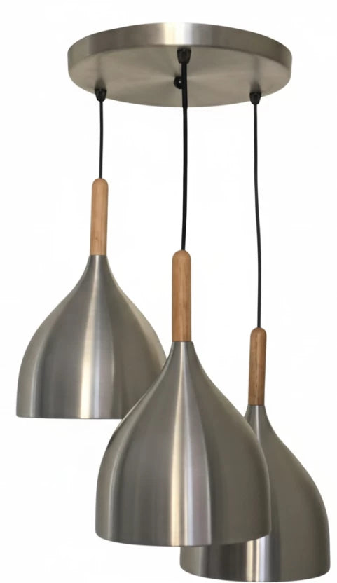 6006 Bowl Style Pendant Light - Round of 3 - Silver.