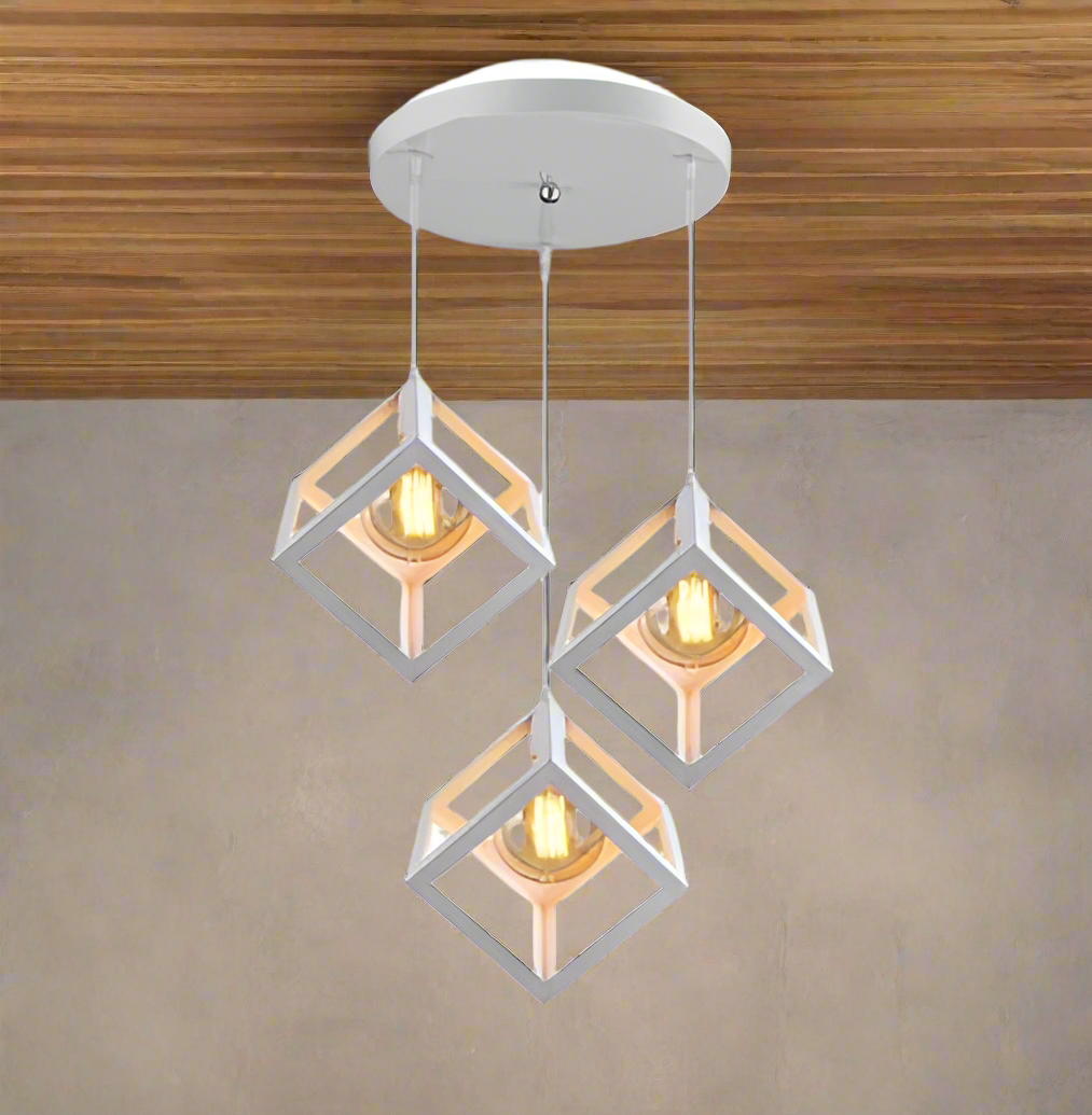 3 Metal White cubes pendant light. - Mr.Smart SA's Best Online Shopping Store