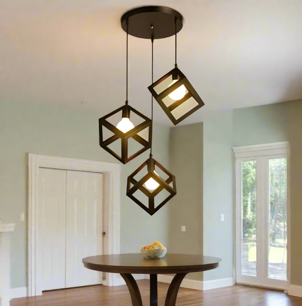 3 Metal matte black cubes pendant light - Mr.Smart SA's Best Online Shopping Store