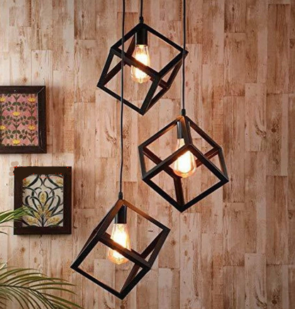 3 Metal matte black cubes pendant light Mr.Smart SA's Best Online Shopping Store.