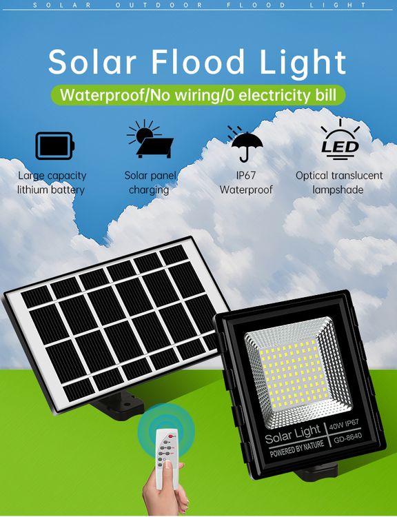 40W Solar Flood Light Outdoor Waterproof IP67 with Remote Mr.Smart SA's Best Online Shopping Store.