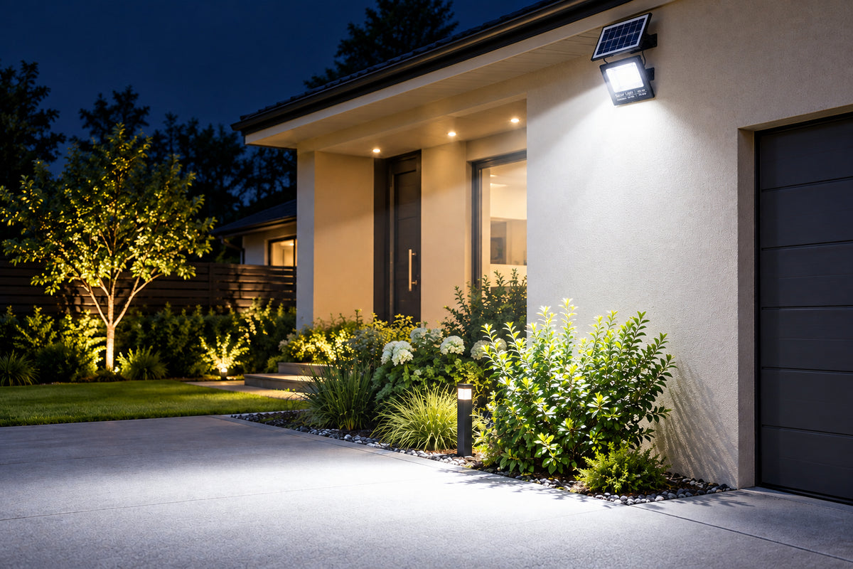 40W Solar Flood Light Outdoor Waterproof with Remote-IP66-6500K.