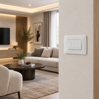 4 Lever 1 Way Switch - White.