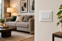 4 Lever 1 Way Switch - White.