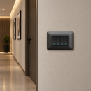 4 Lever 1 Way Switch - Black.