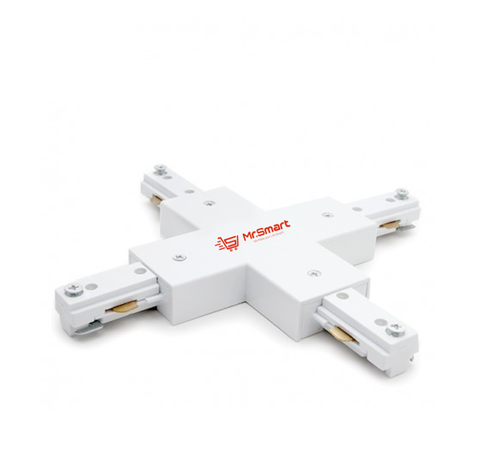 4 Way Track Line Connector - White.