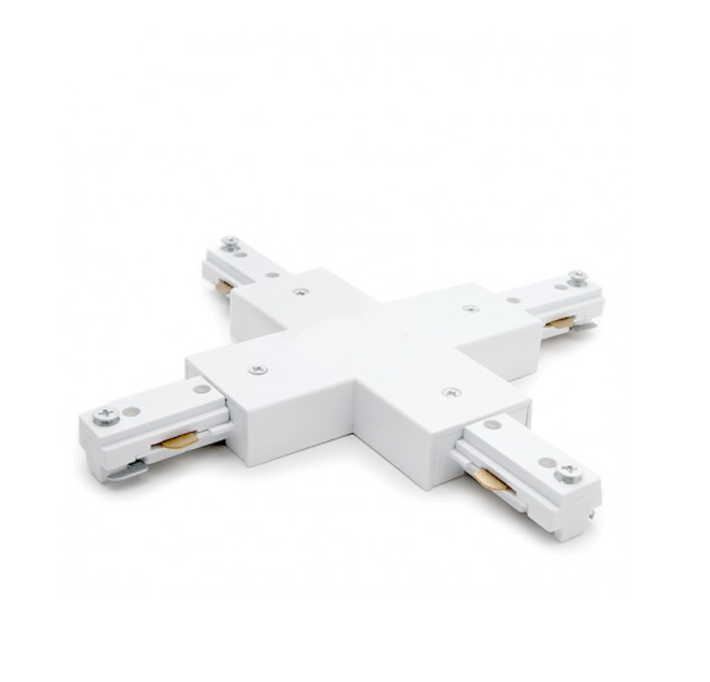 4 Way Track Line Connector - White. Mr.Smart