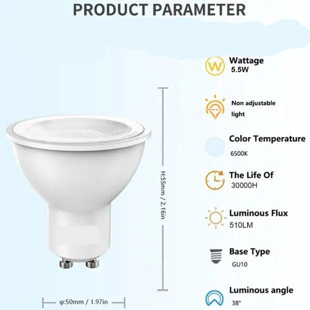 5.5W GU10 Cool White Downlight Globe-Pack Of 05 My Store