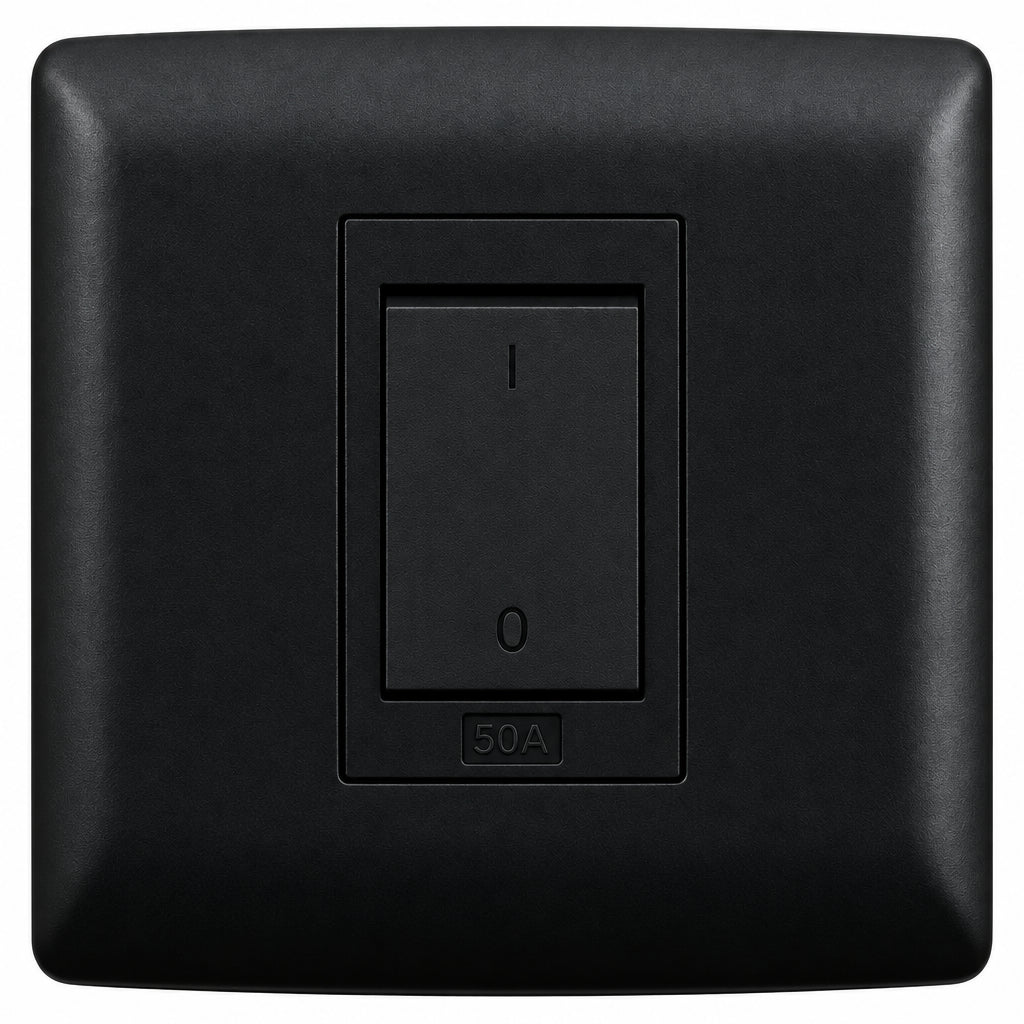 50A 2 Pole stove isolator - Black.