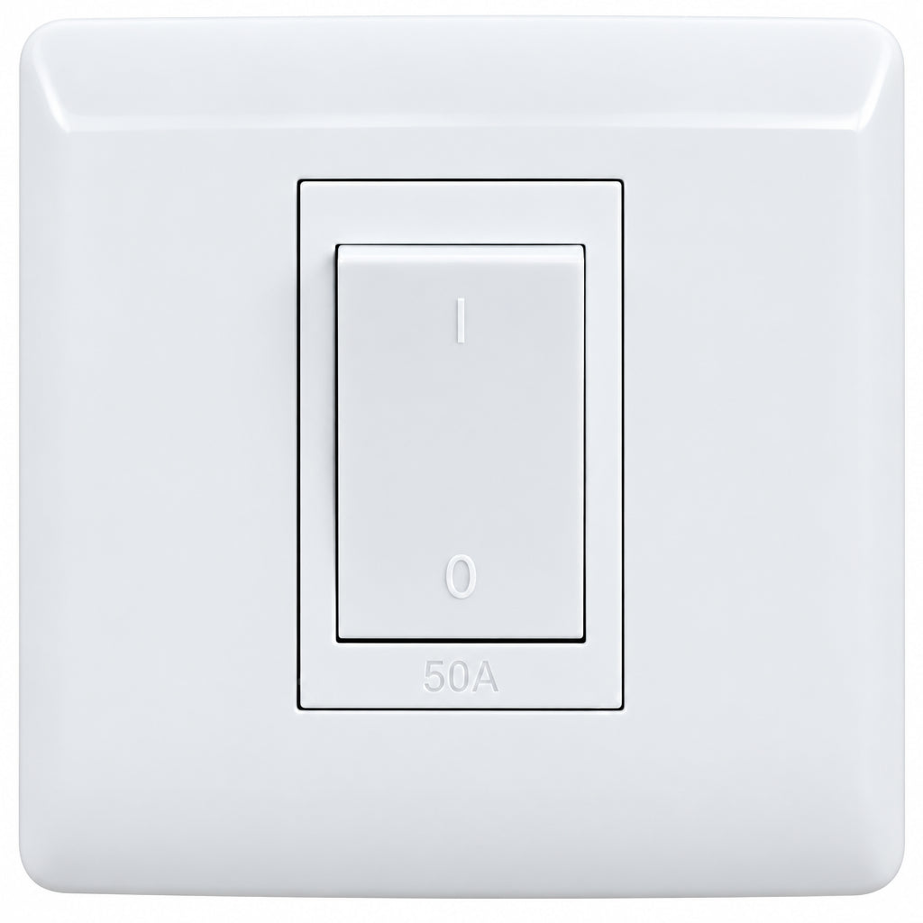 50A 2 Pole stove isolator - White.