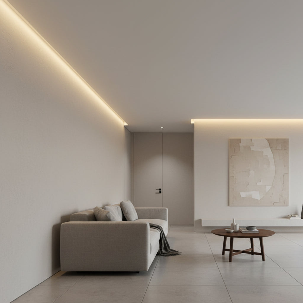 10mm x 10mm 3M Recessed Aluminum profile for LED strip light.