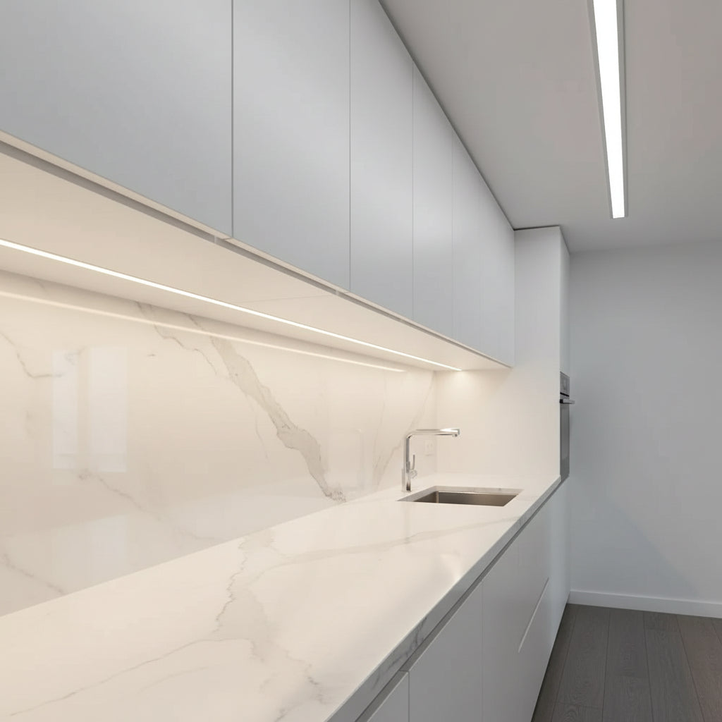 10mm x 10mm 3M Recessed Aluminum profile for LED strip light.