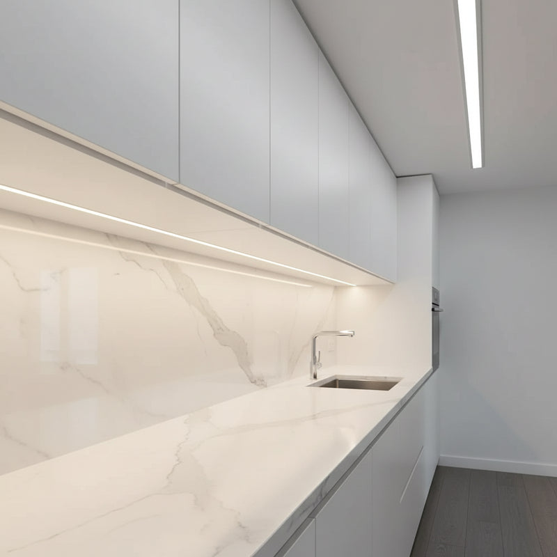 10mm x 10mm 3M Recessed Aluminum profile for LED strip light.