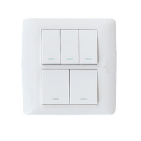 5 Lever 1 Way Switch - White.