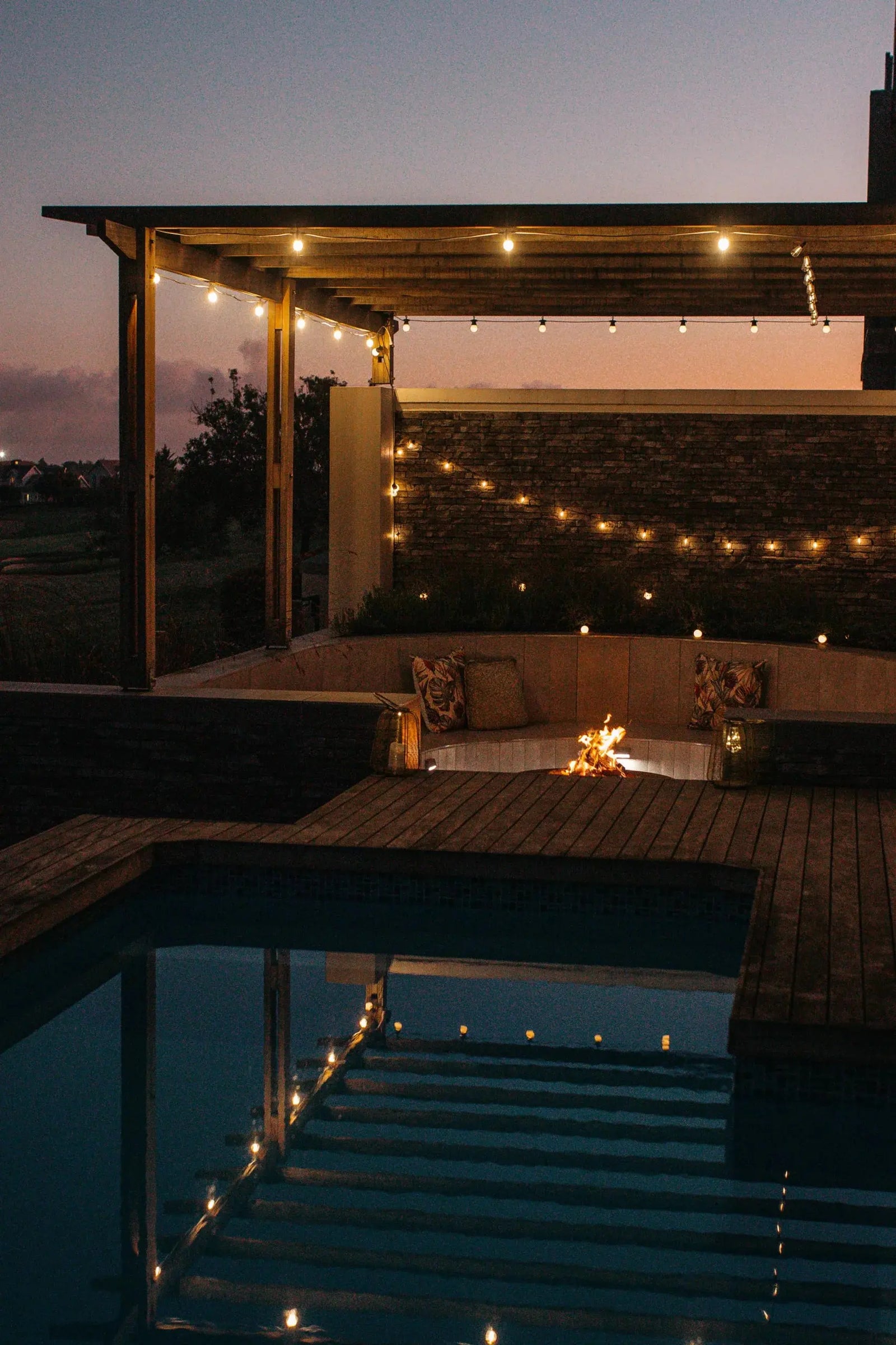 5M Remote Operated Solar LED Festoon Outdoor String Lights.