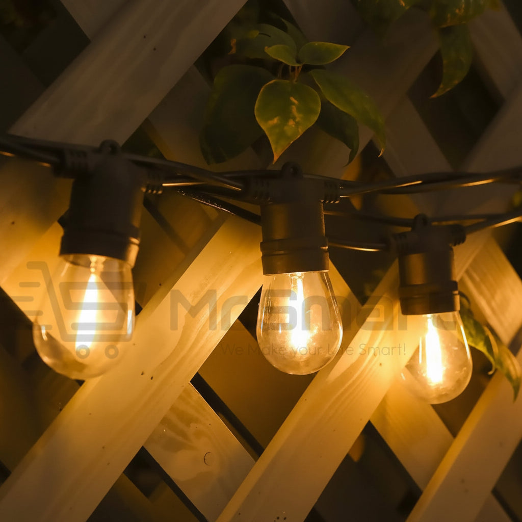 20M 20 Bulbs- Solar LED Festoon Outdoor String Lights.
