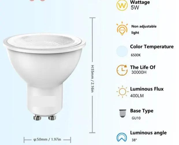 5W GU10 Cool White Downlight Globe My Store