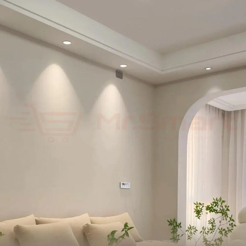 Cool white 6500K GU10 downlight globe providing clear and focused illumination