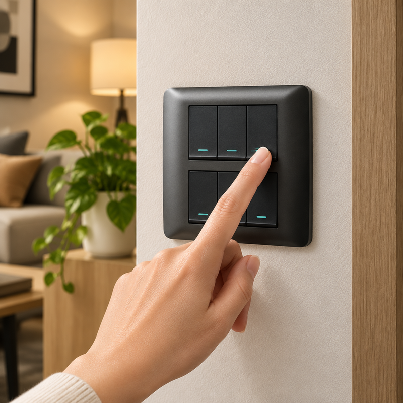 5 Lever 1 Way Switch - Black.