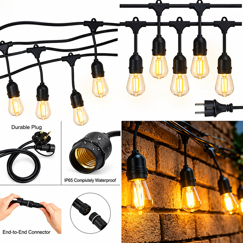 5m 10 Bulbs Plug-In LED Festoon String Light (Bulbs Included)-Product Specs-Mr Smart Lighting Company.