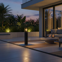 Eurolux Bhok Square Ali Outdoor Bollard with Clear Glass-O668