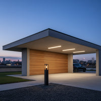 Eurolux Bhok Square Ali Outdoor Bollard with Clear Glass-O668