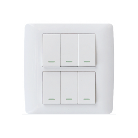 6 Lever 1 Way Switch (4x4). - Mr.Smart SA's Best Online Shopping Store.