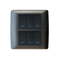 6 Lever 1 Way Switch - Black.