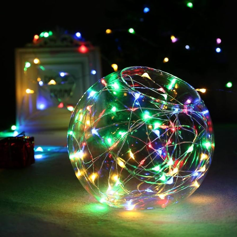 Portable copper wire LED fairy light powered by batteries for easy use