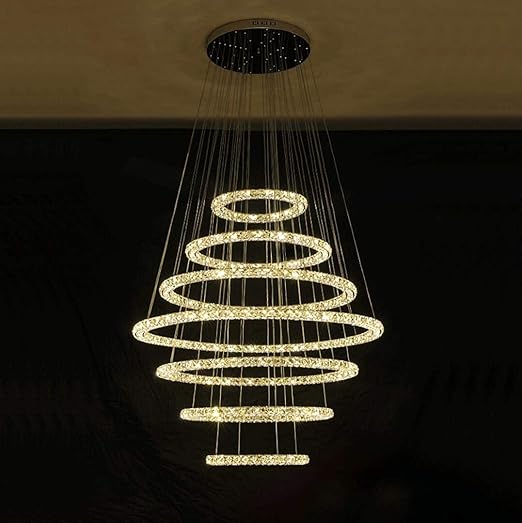 7 rings Light hanging crystal Chandelier.