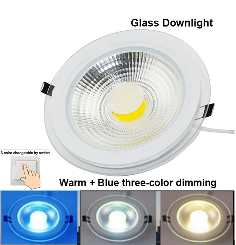 Modern 12W Glass COB Color Changing Downlight.