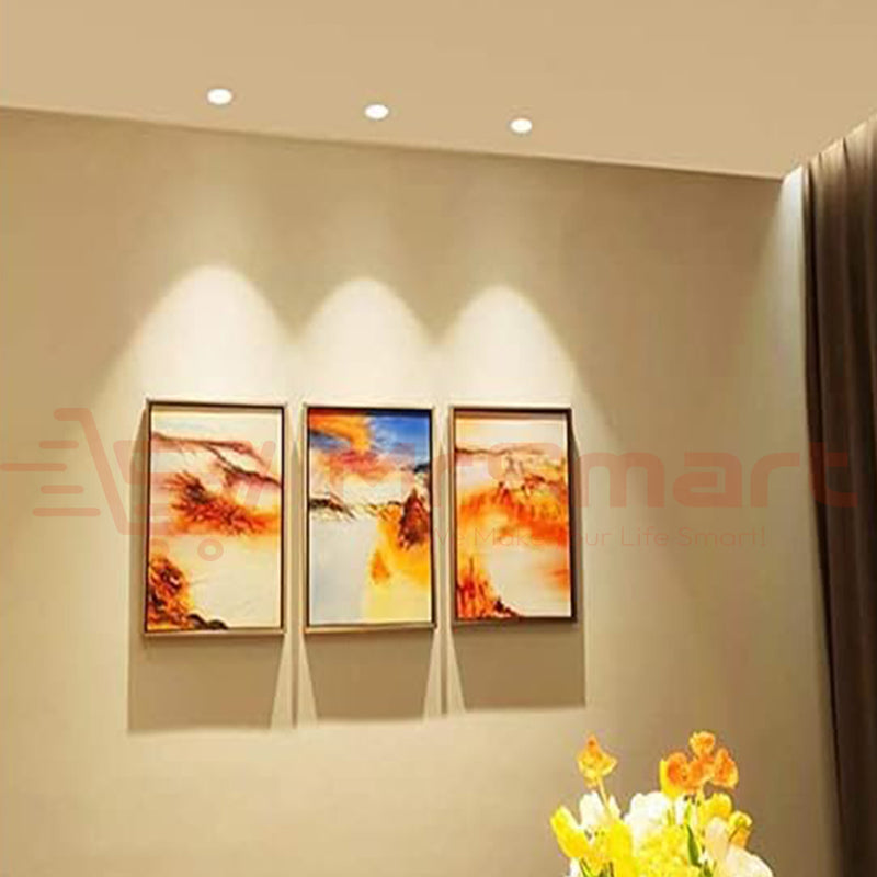 Dimmable warm white GU10 LED bulb offering soft ceiling illumination