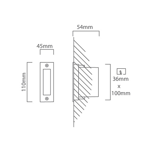 B162SC Rectangle Stainless Steel LED Footlight Plain including 12x0.12W LED's.