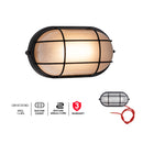 Eurolux Braai Light Oval Small Grid B/Head 210mm Black-B302