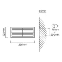 B38W BRICK LIGHT LOUVRE WHITE 60W.
